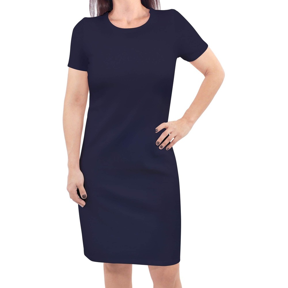 Touched by Nature Women's Organic Cotton Navy Short Sleeve Dress XS
